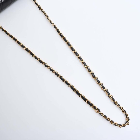 CHANEL Lambskin Diana Flap Matelasse Coco Mark Chain Shoulder Bag Black Women's - Picture 5 of 10